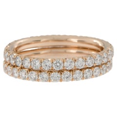 Matched Set of 18 Karat RG 1.92 Cttw Diamond Eternity Bands by WR Designs