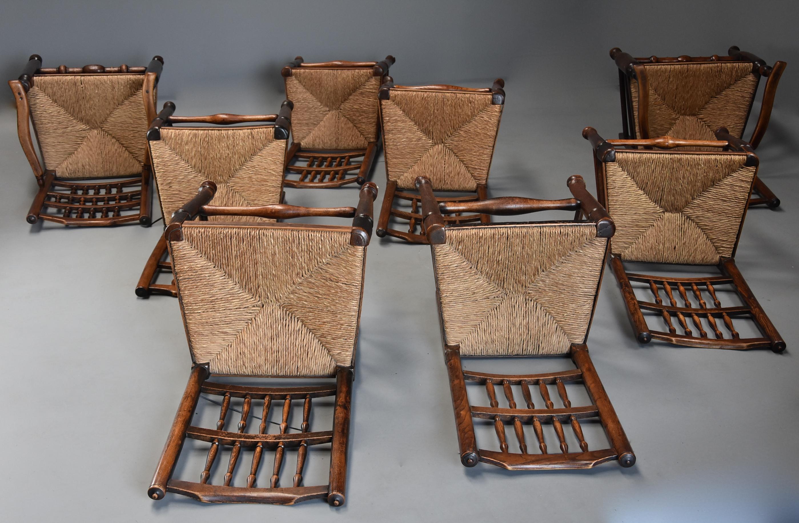 Matched Set of Eight Mid-19th Century Ash Spindle Back Chairs of Superb Patina For Sale 7