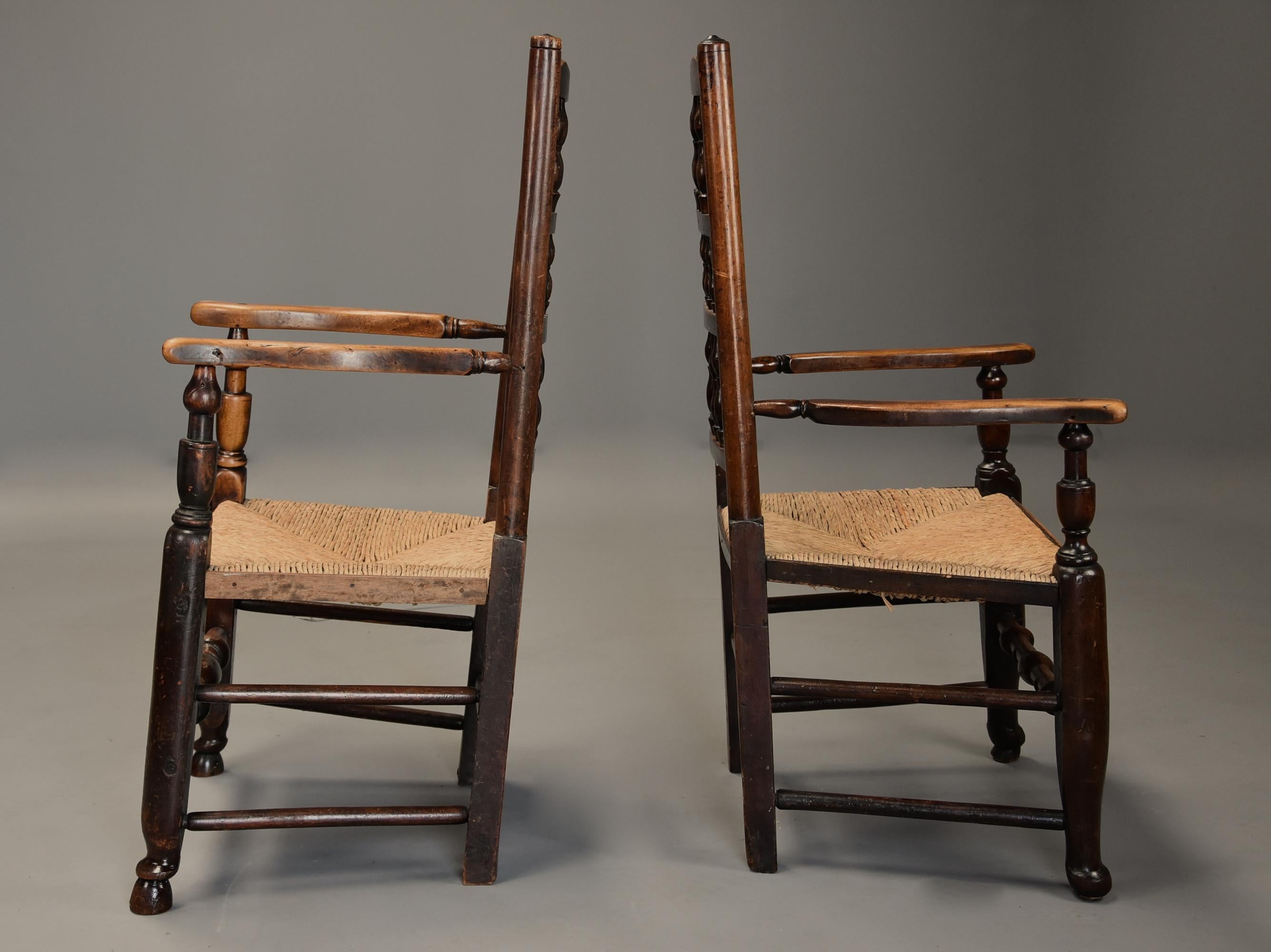 Matched Set of Eight Mid-19th Century Ash Spindle Back Chairs of Superb Patina For Sale 4