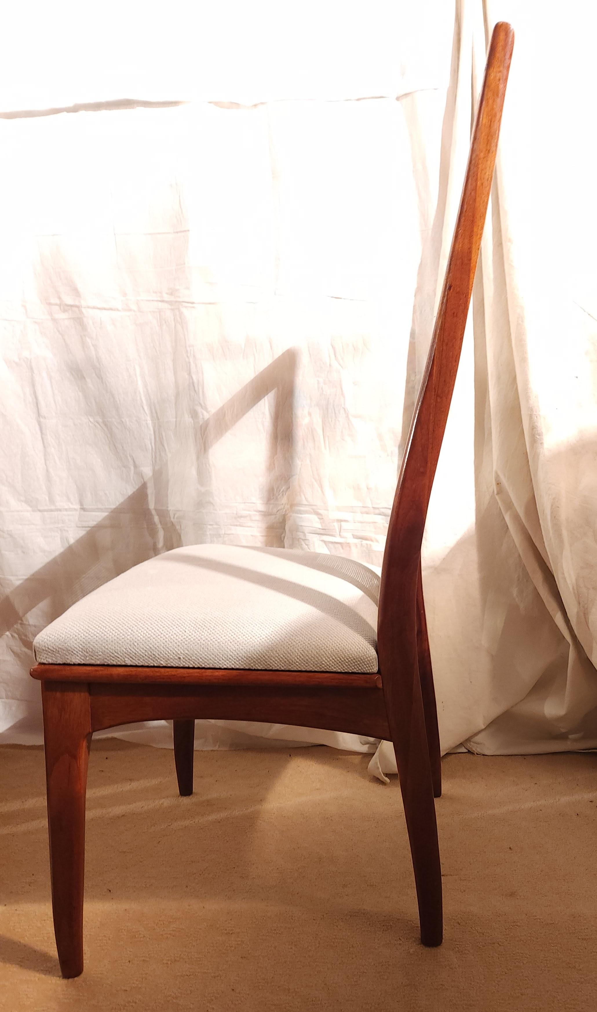 Matched Set of Six Caned Back Walnut and Cane Back Chairs by John Stuart 1950s 6