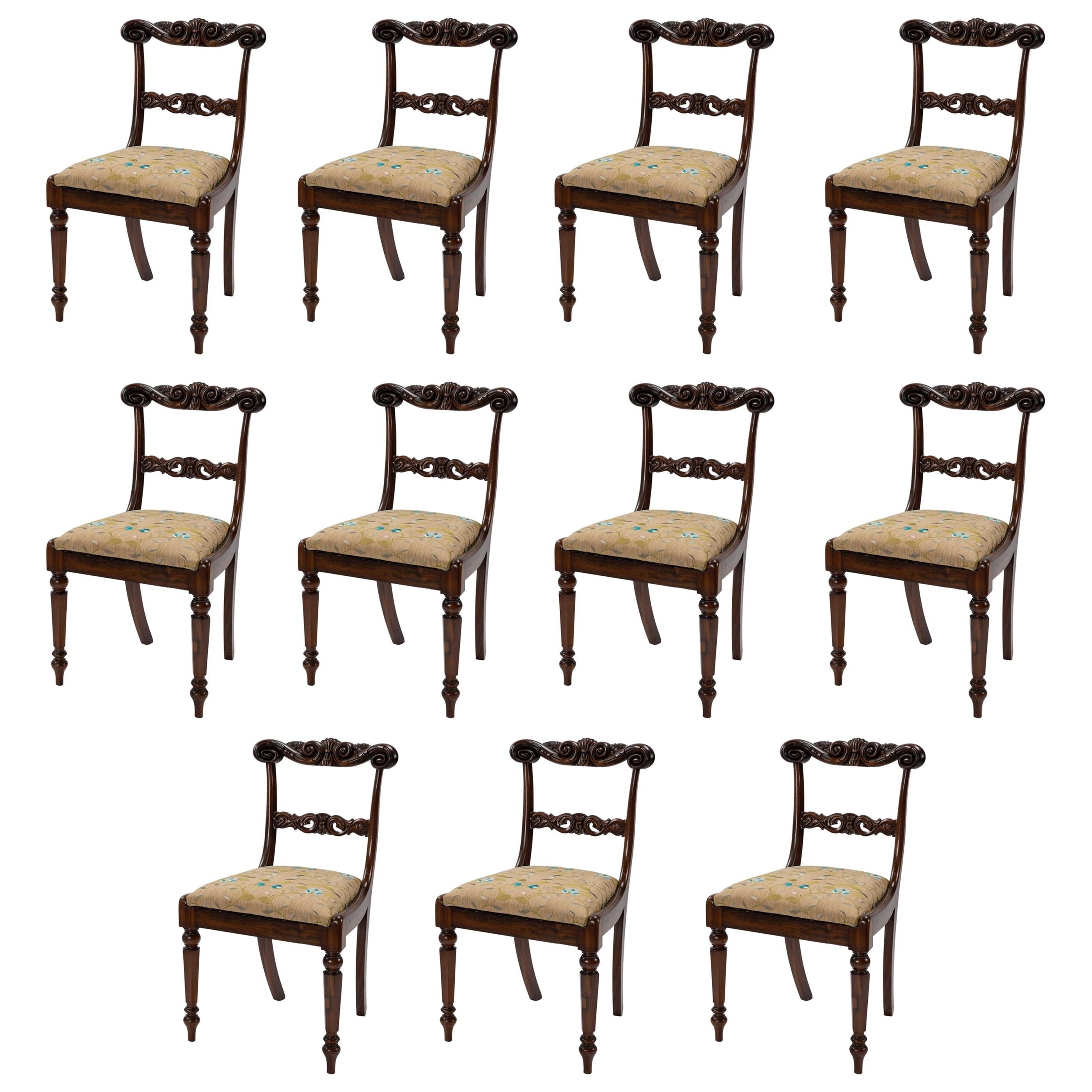 Matched Set on Eight and Three, Eleven in Total, George IV Dining Chairs
