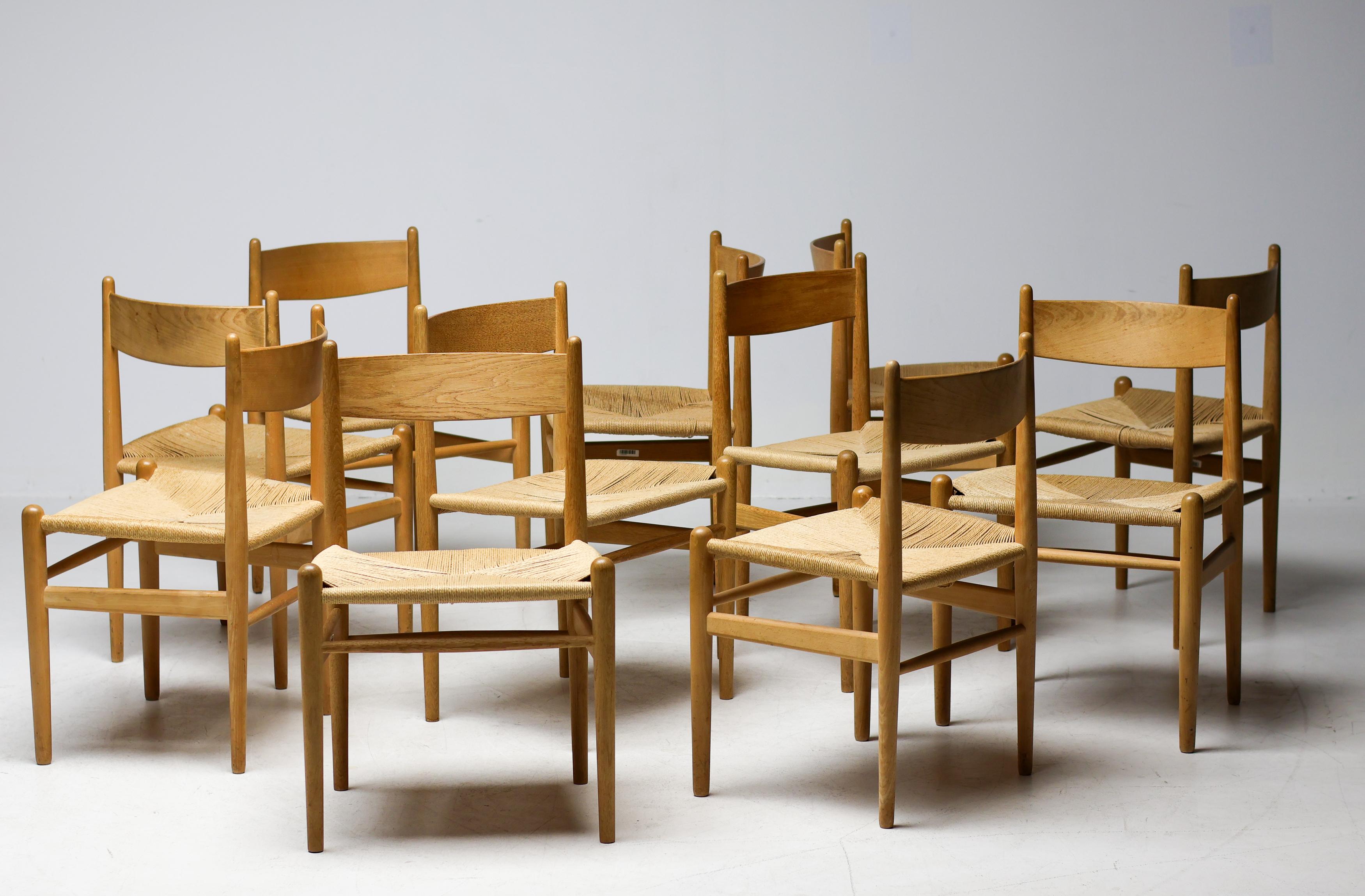 Scandinavian Modern Matching CH36 Dining Chairs, Soap Treated Oak by Hans J. Wegner for Carl Hansen For Sale
