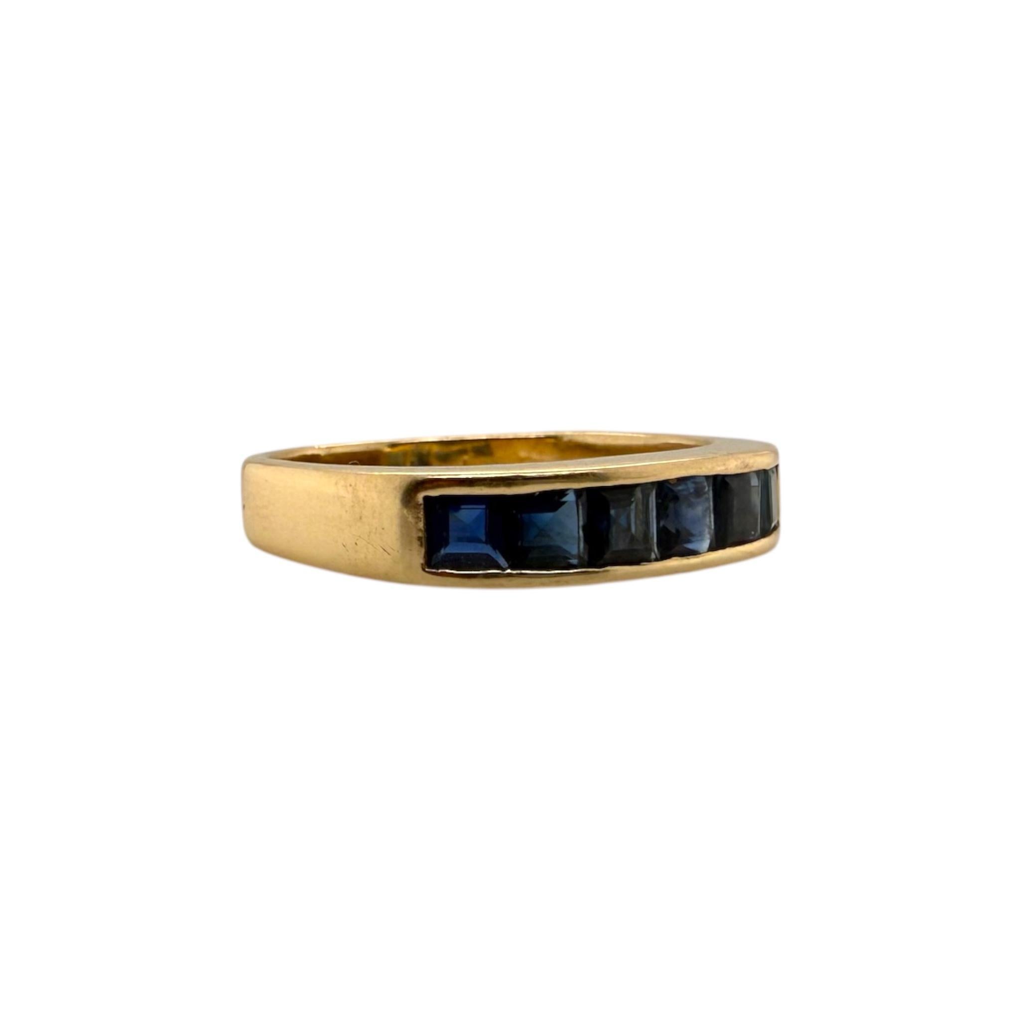 Passende Channel Set Sapphire Bands 14K Gelbgold im Zustand „Hervorragend“ im Angebot in Montgomery, AL
