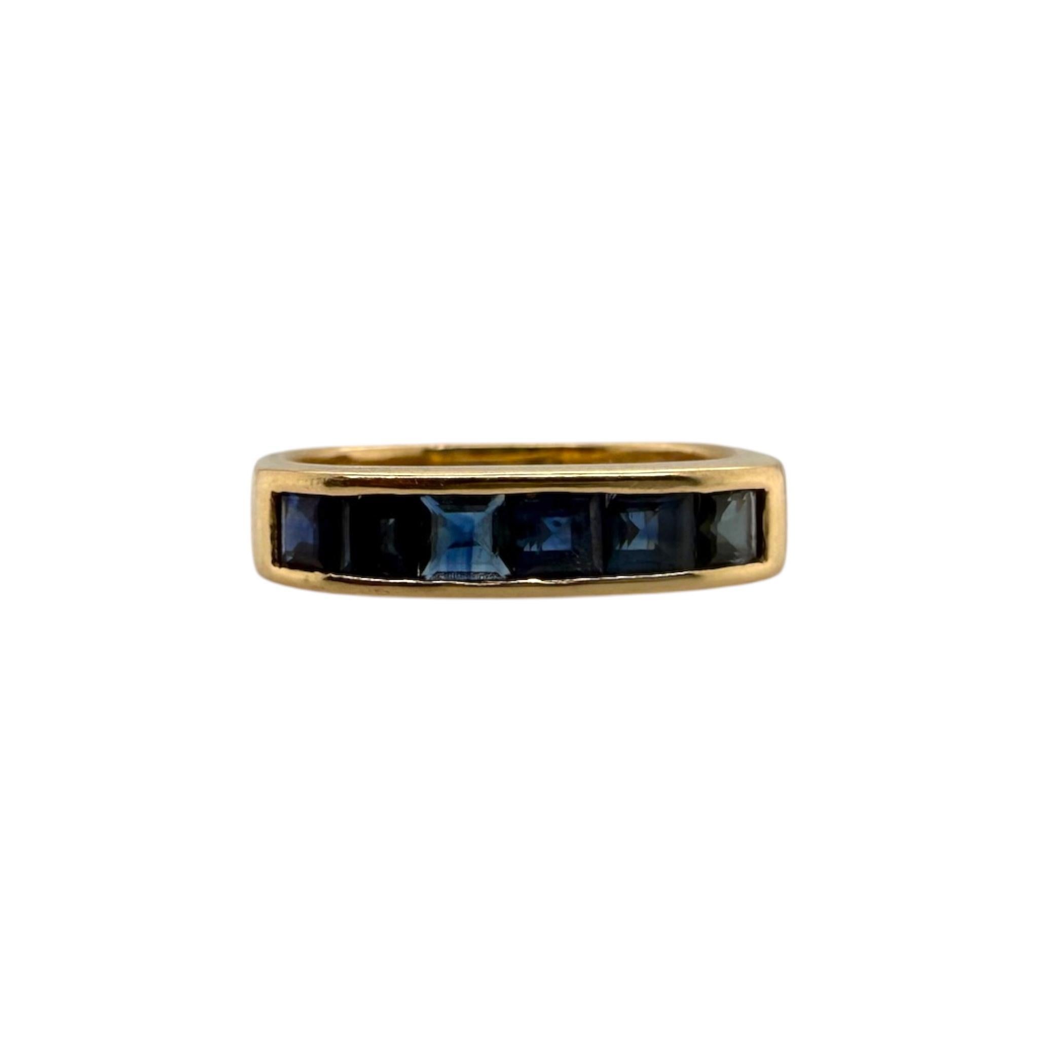 Passende Channel Set Sapphire Bands 14K Gelbgold Damen im Angebot