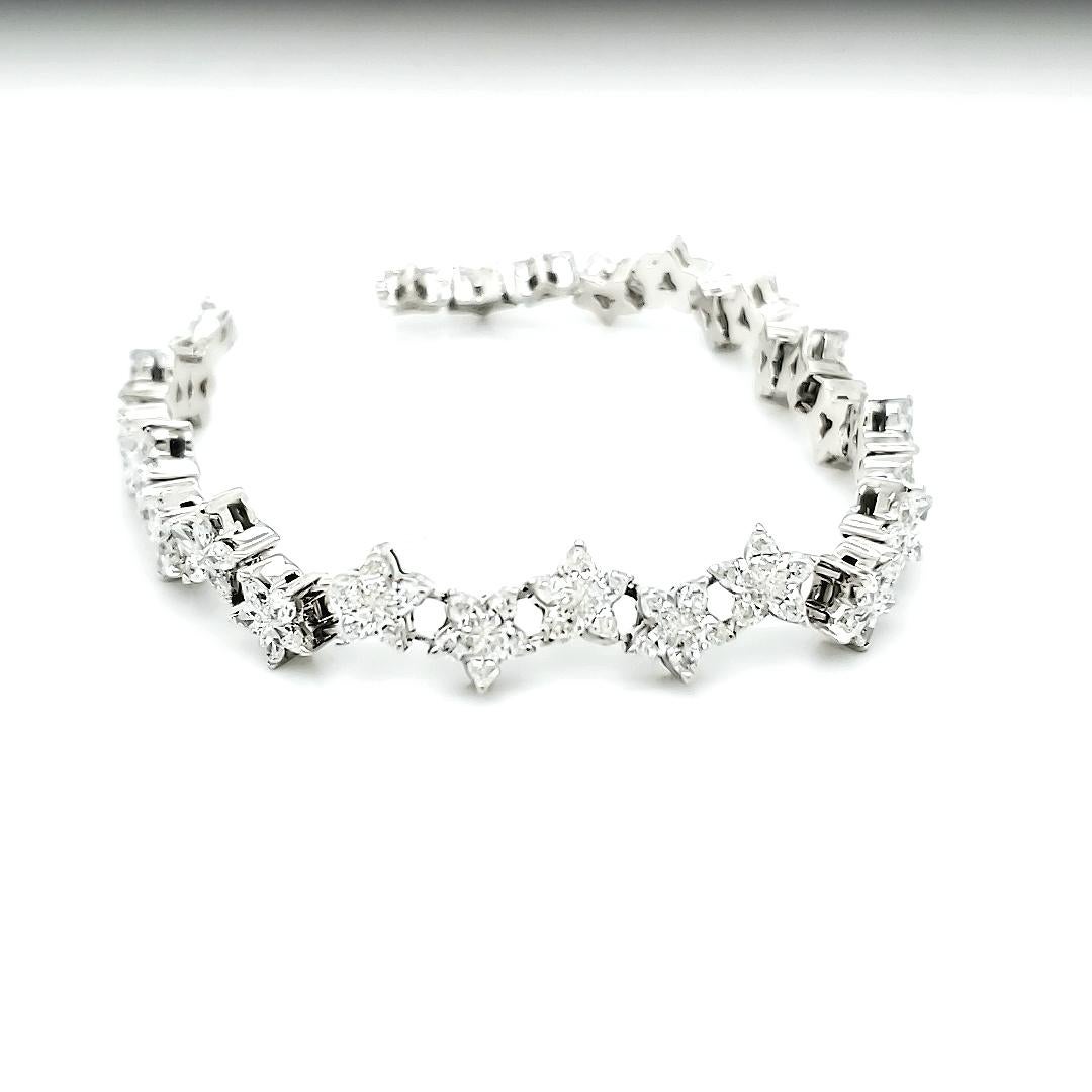 Mixed Cut Matching Custom Cut Star Shape Diamond Bracelet and Necklace