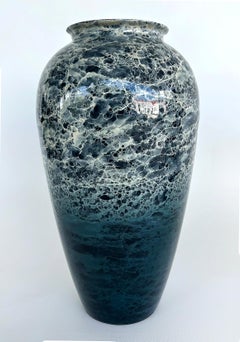 Matching Decorative Pair of Enameled Metal Vases