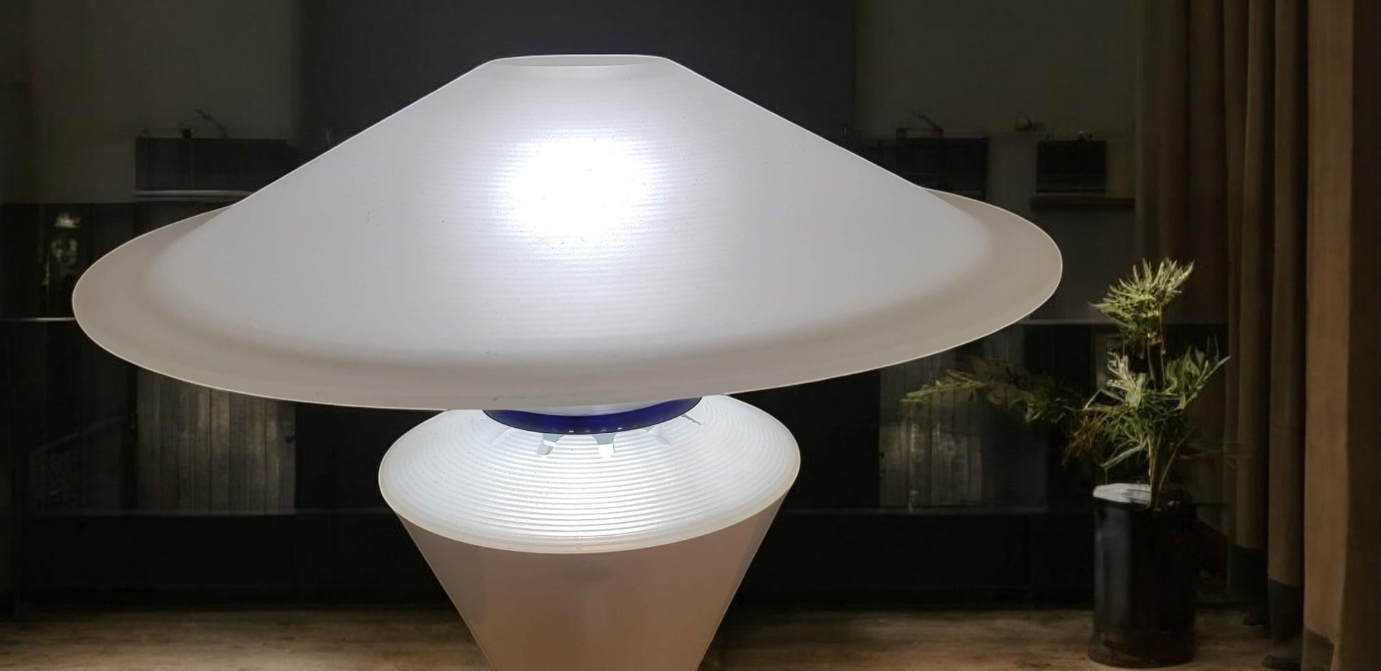 Painted Pair of Post-Modern Table Lamps Designed by Pier Giuseppe Ramella For Sale
