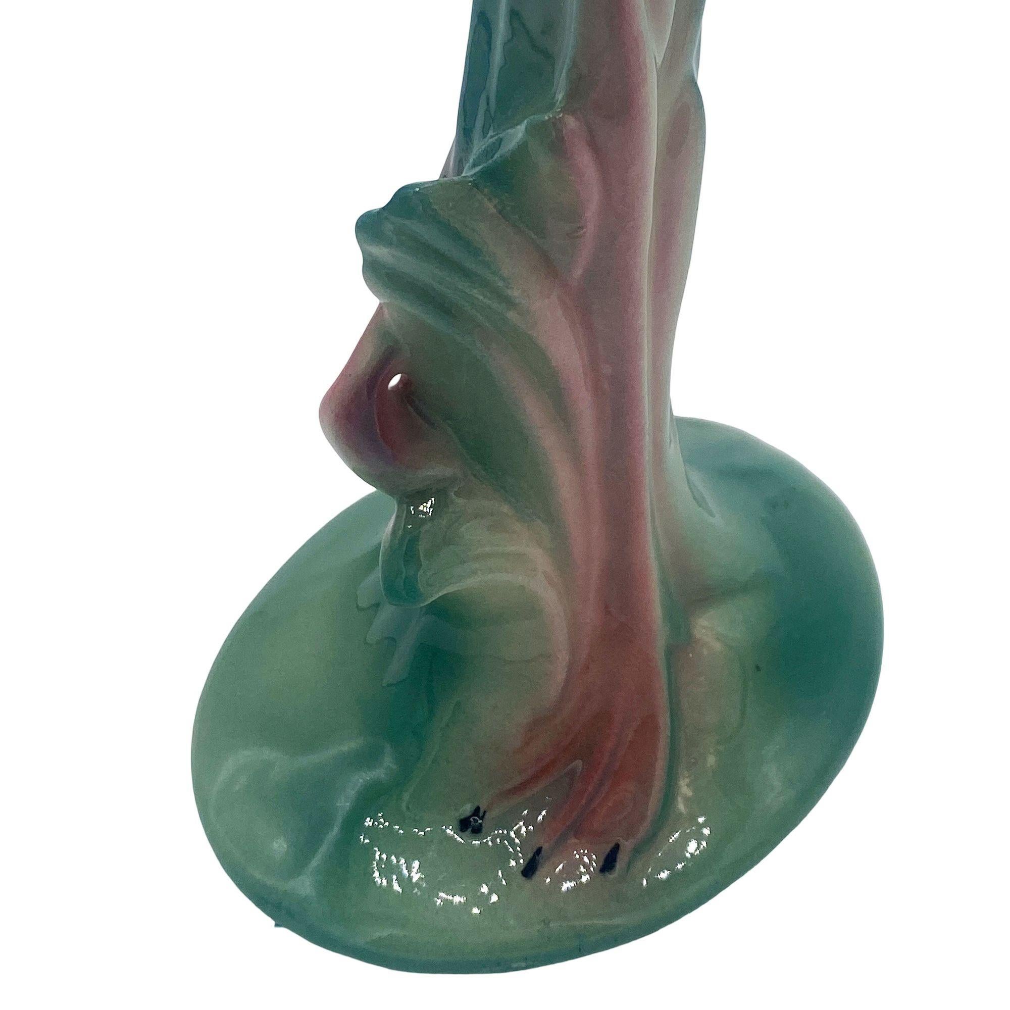 Matching Mid-century Pink Flamingo Ceramic Tabletop Statue Set By Brad Kealer For Sale 10