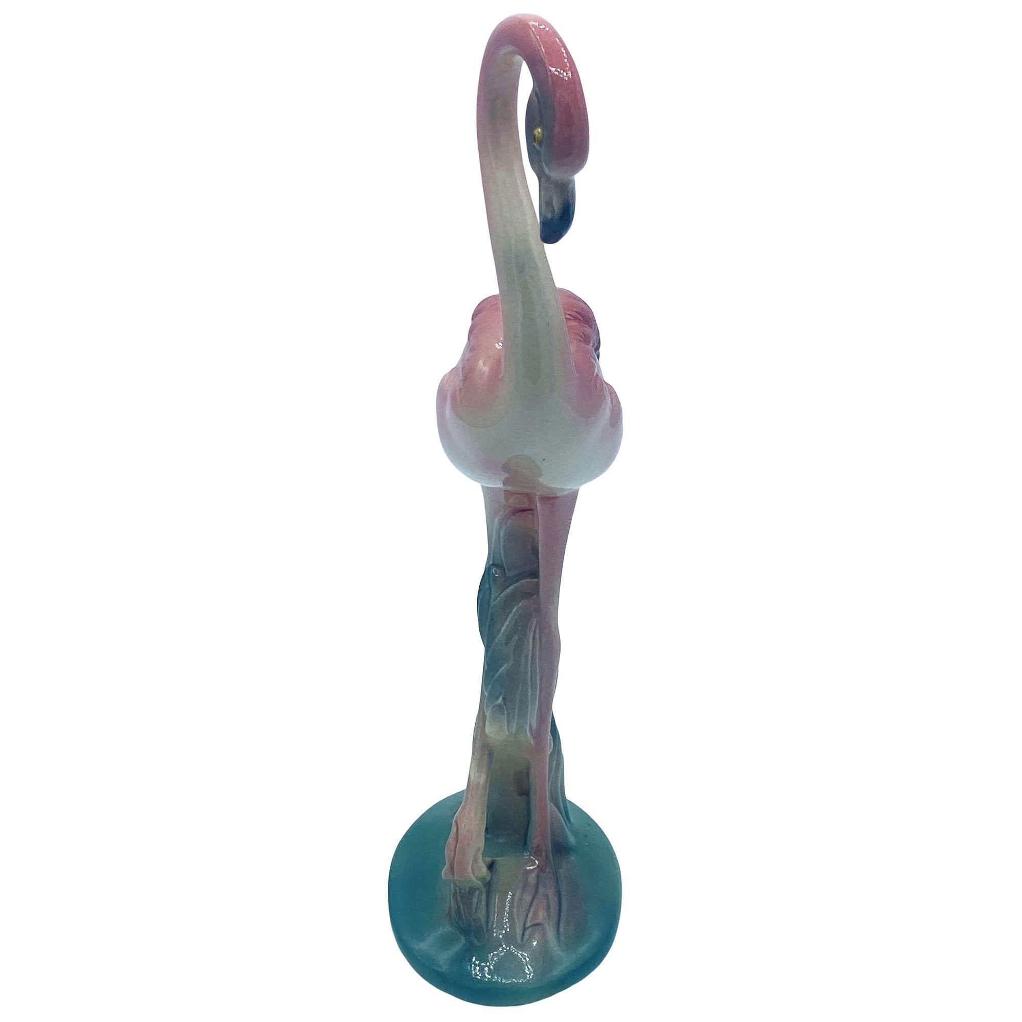 Mid-Century Modern Matching Mid-century Pink Flamingo Ceramic Tabletop Statue Set By Brad Kealer For Sale