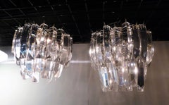 Matching Modern Two-Tier Lucite Flush Mount Lights