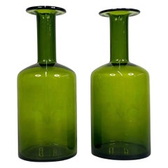 Vases danois assortis Otto Brauer pour Holmgaard Green Gulvvase