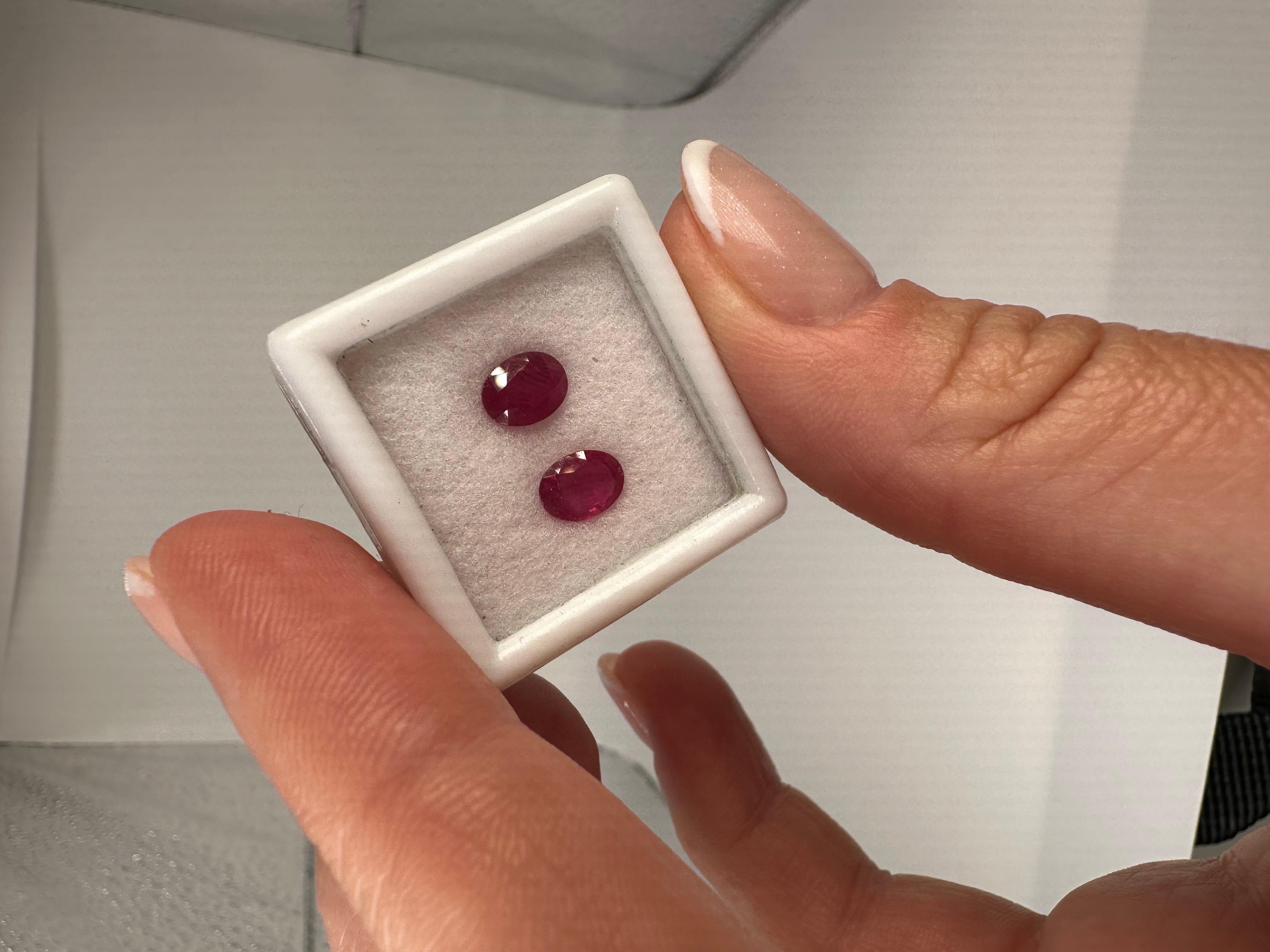 Rare matching pair of rubies, untreated and certified.

NATURAL GEMSTONE(S): NATURAL RUBY 
Clarity/Color: Slightly Included/Pinkish Red
Cut: Rectangular 6.5x5mm
Treatment: none
MTP


WHAT YOU GET AT STAMPAR JEWELERS:
Stampar Jewelers, located in the