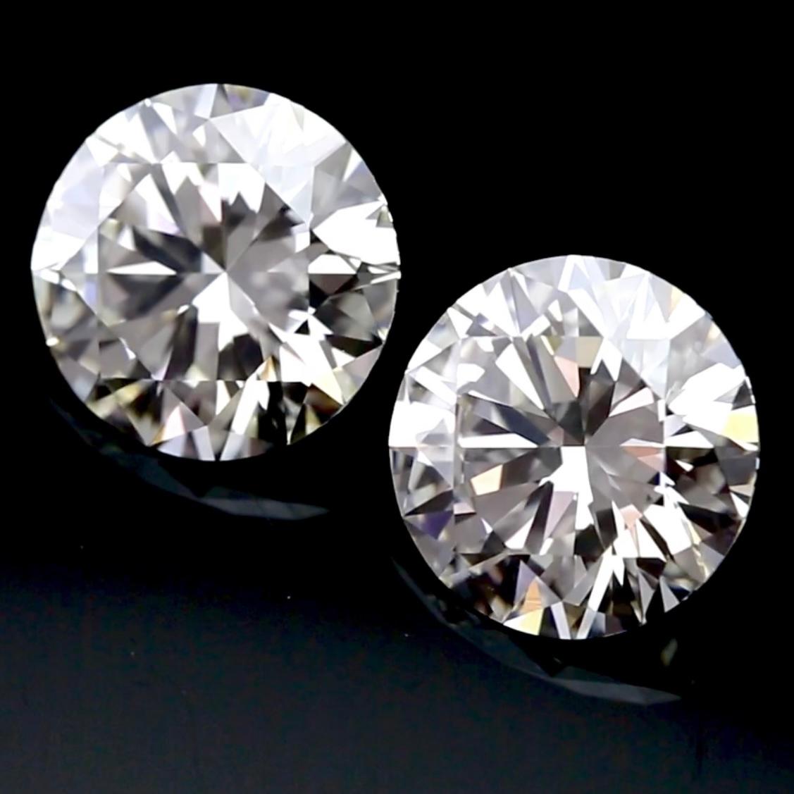 Coppia di diamanti tondi Brillianti 3,37ct e 3,27ct K-VS1/VVS2 GIA EX in vendita 1