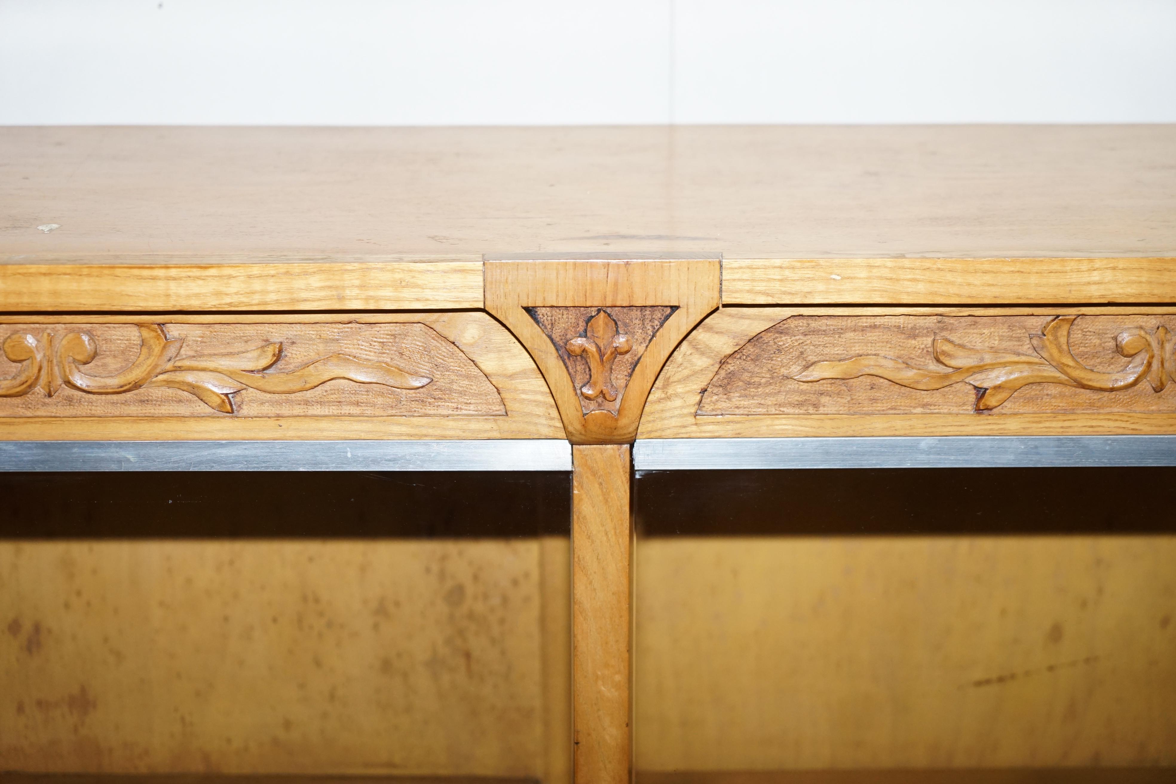 Matching Pair of English Oak Library Study Bookcases with Glazed Doors For Sale 9