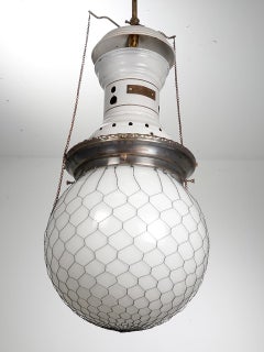 Matching Pair of 1800s Electrified Arc Lamps by Solar
