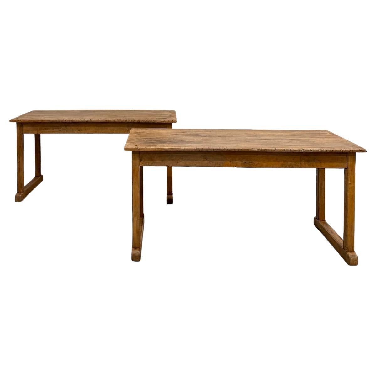 Matching pair of 1950s french community tables