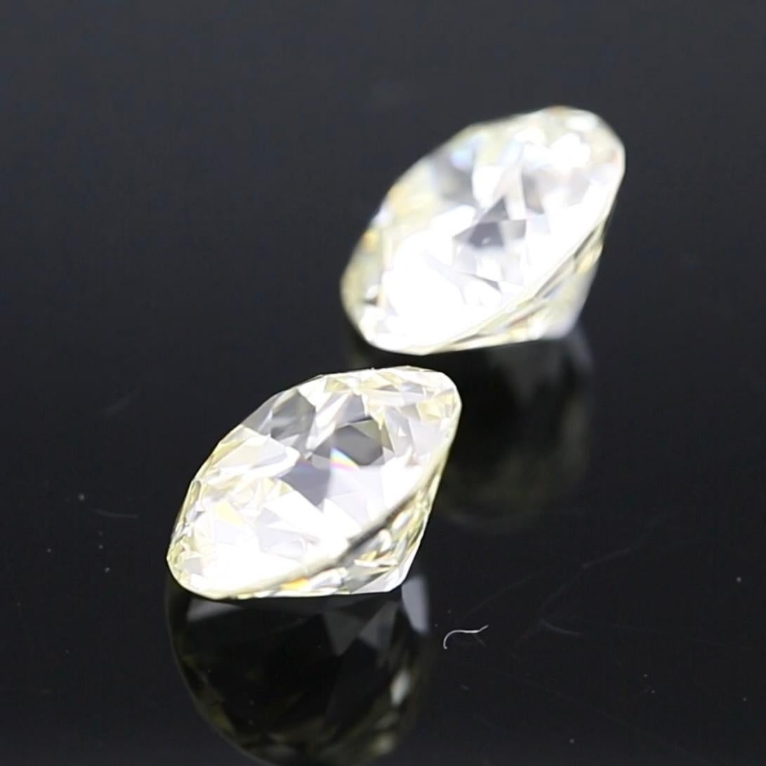 Taille vieille Europe Paire de diamants européens anciens de 4ct chacun en vente