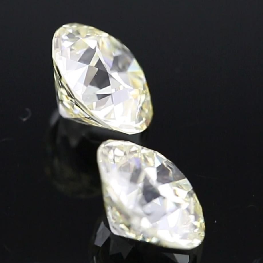 Paire de diamants européens anciens de 4ct chacun Neuf - En vente à Ramat Gan, IL