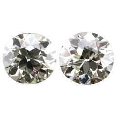 Paire de diamants européens anciens de 4ct chacun