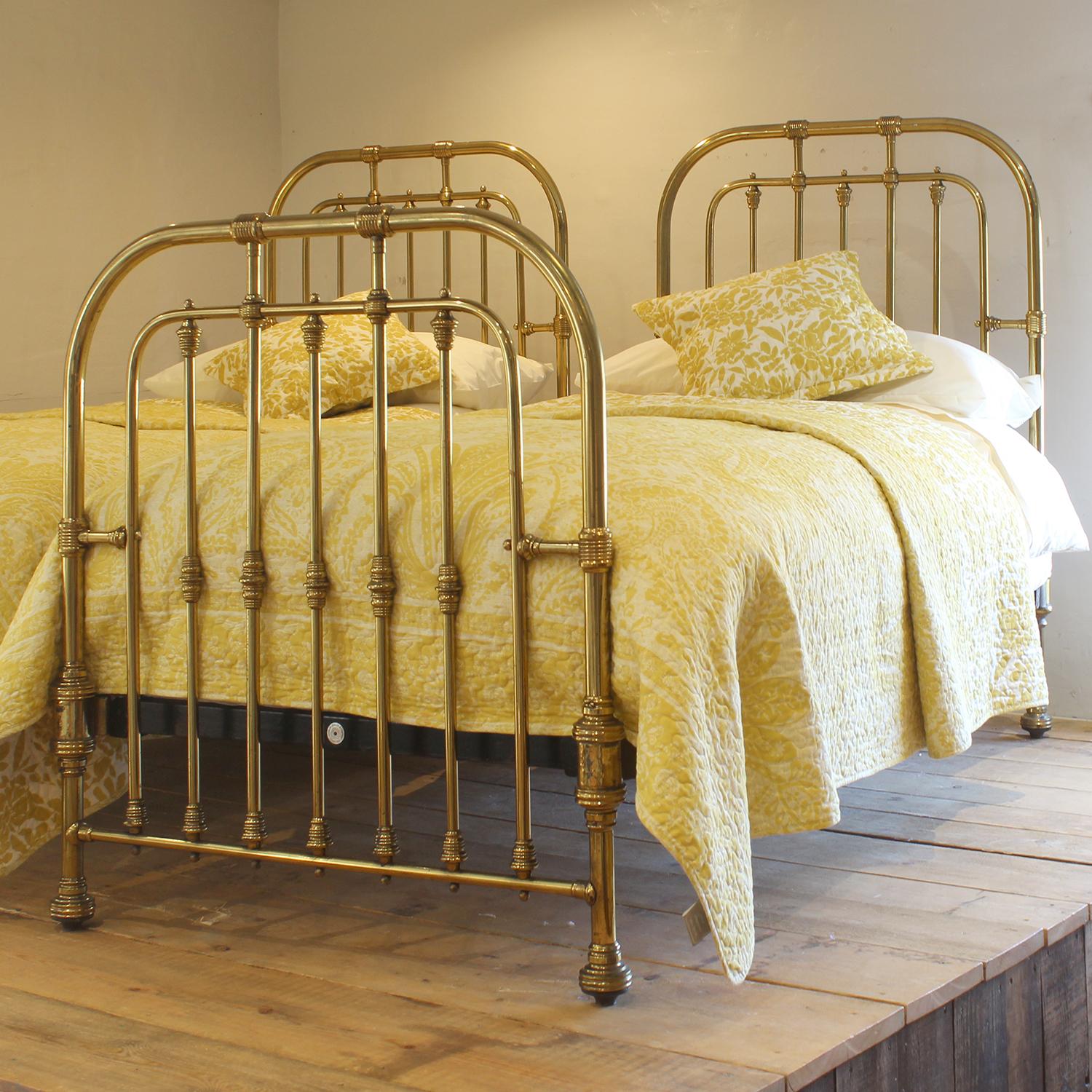 Victorian Matching Pair of Antique Brass Beds made for Charles Jenner of Edinburgh MP64