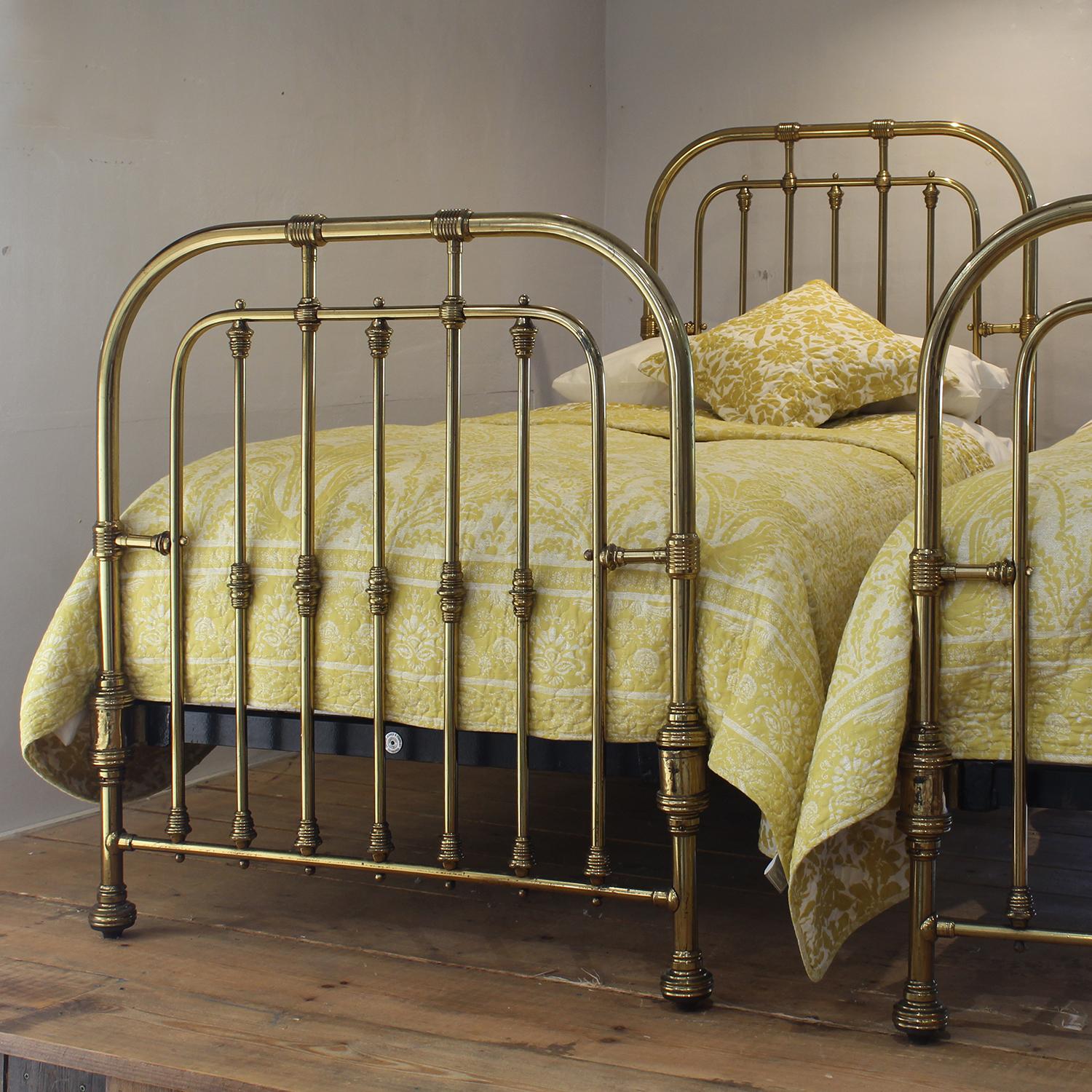 Scottish Matching Pair of Antique Brass Beds made for Charles Jenner of Edinburgh MP64