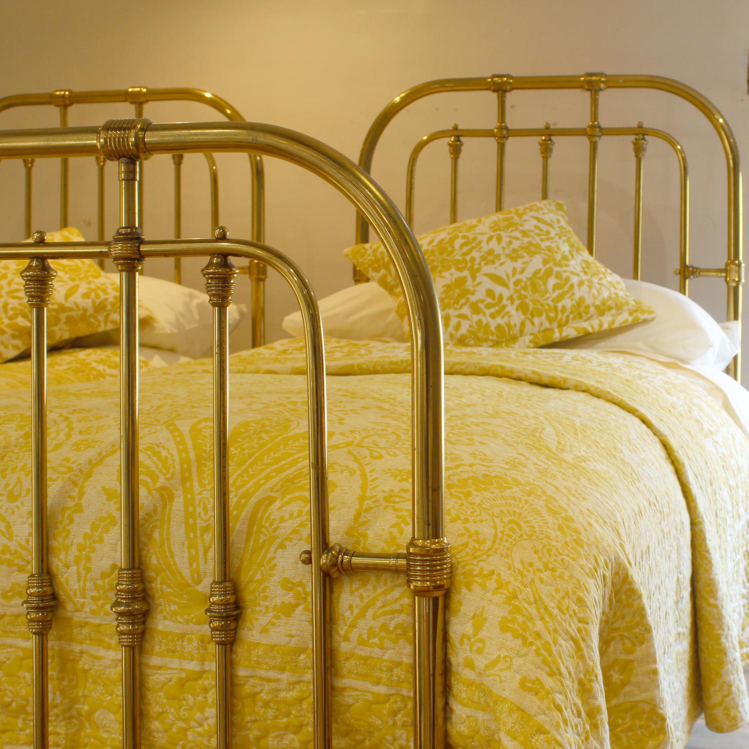 Cast Matching Pair of Antique Brass Beds made for Charles Jenner of Edinburgh MP64