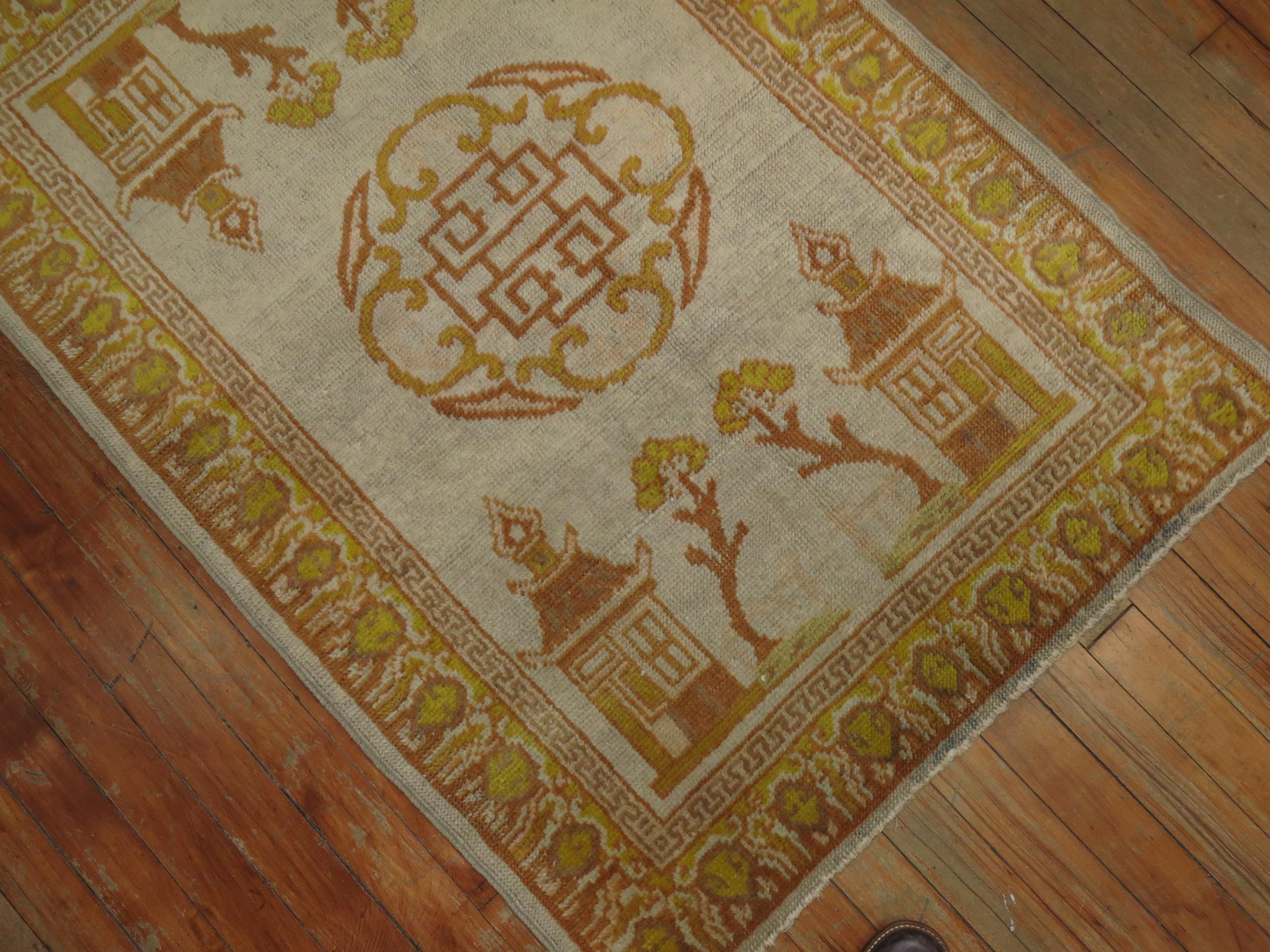 Passendes Paar antiker Khotan-Teppiche im Angebot 2