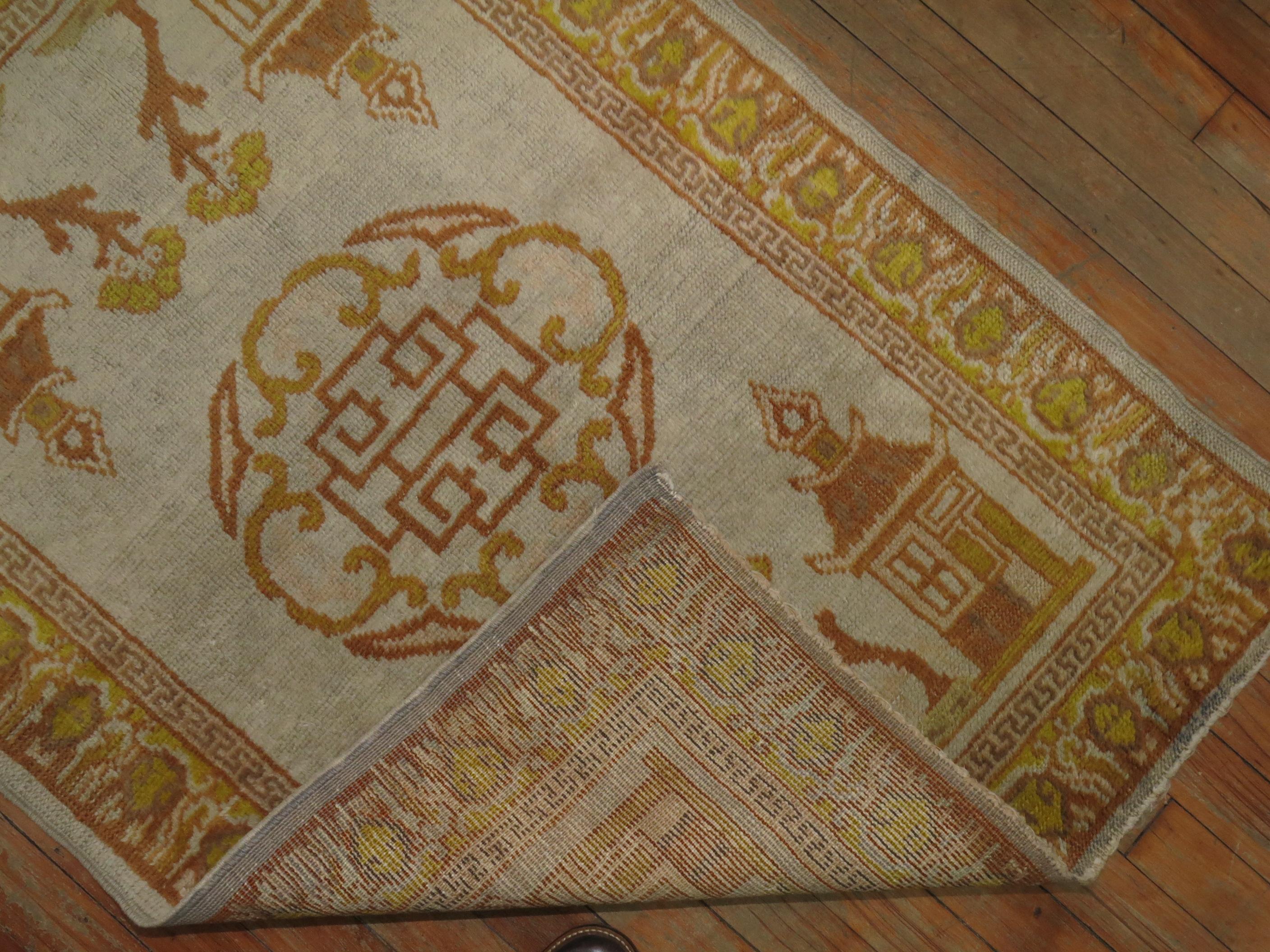 Matching Pair of Antique Khotan Rugs For Sale 1