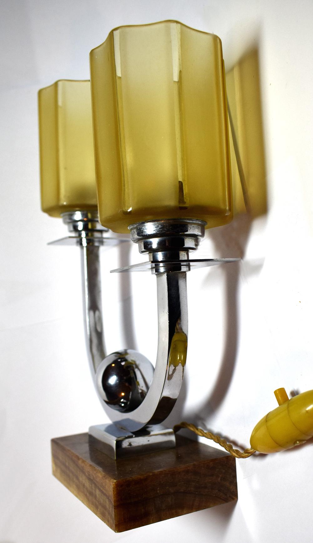 Matching Pair of Art Deco French Table Lamps 2