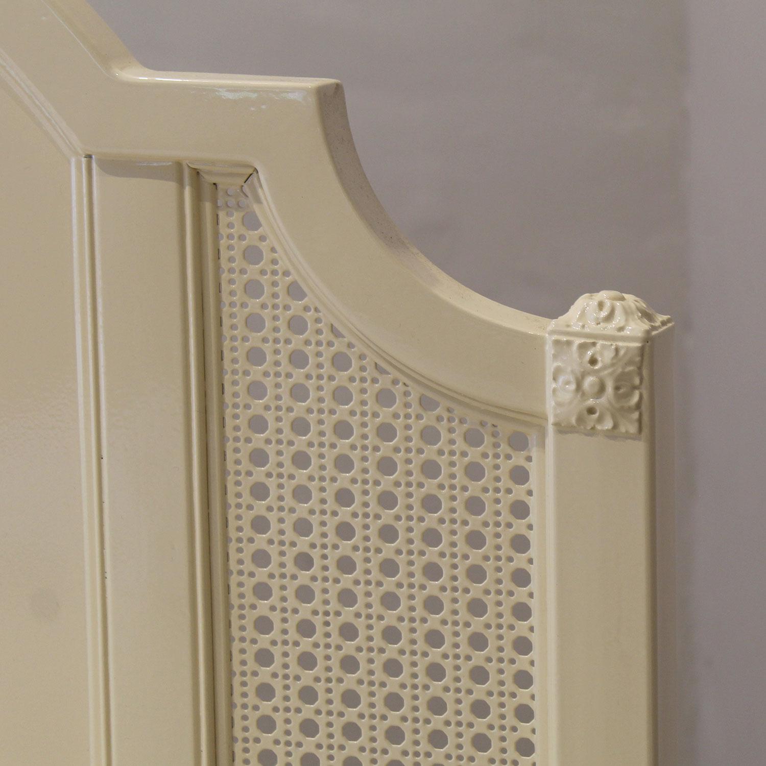 Cast Matching Pair of Art Deco Style Antique Platform Beds in Cream MP61 For Sale
