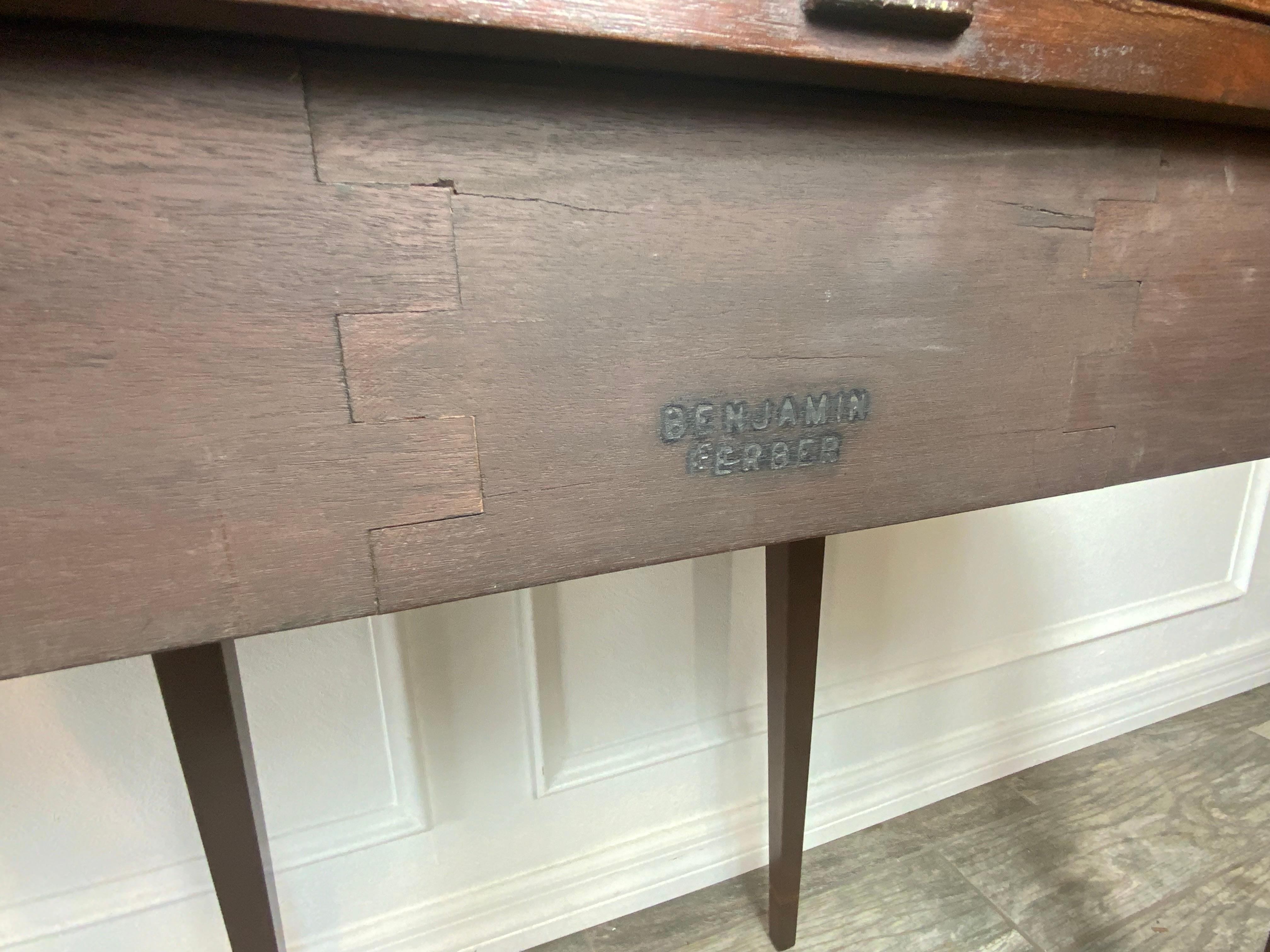 Matching Pair of Benjamin Ferber Mahogany Card Tables For Sale 4