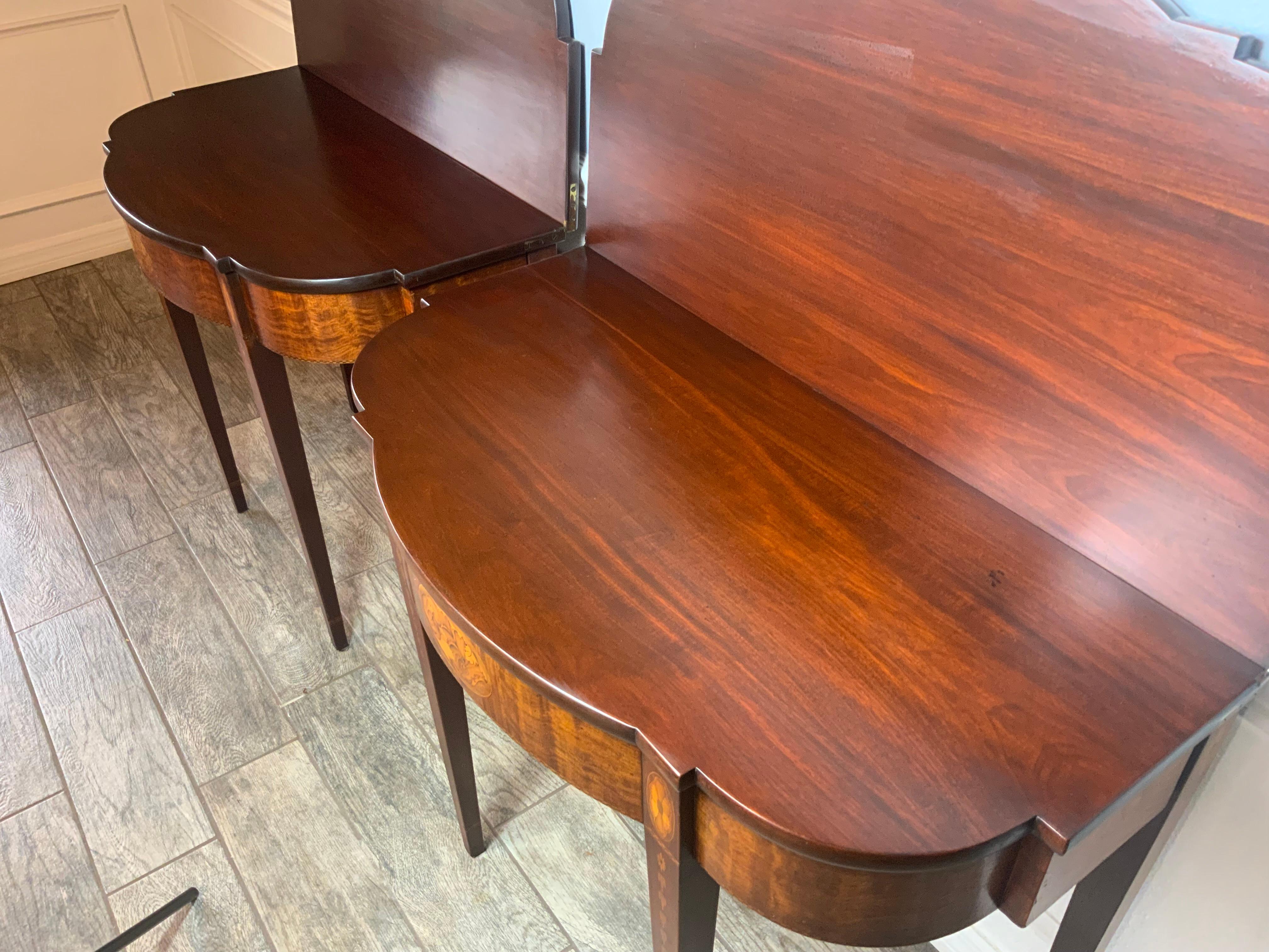 20th Century Matching Pair of Benjamin Ferber Mahogany Card Tables For Sale