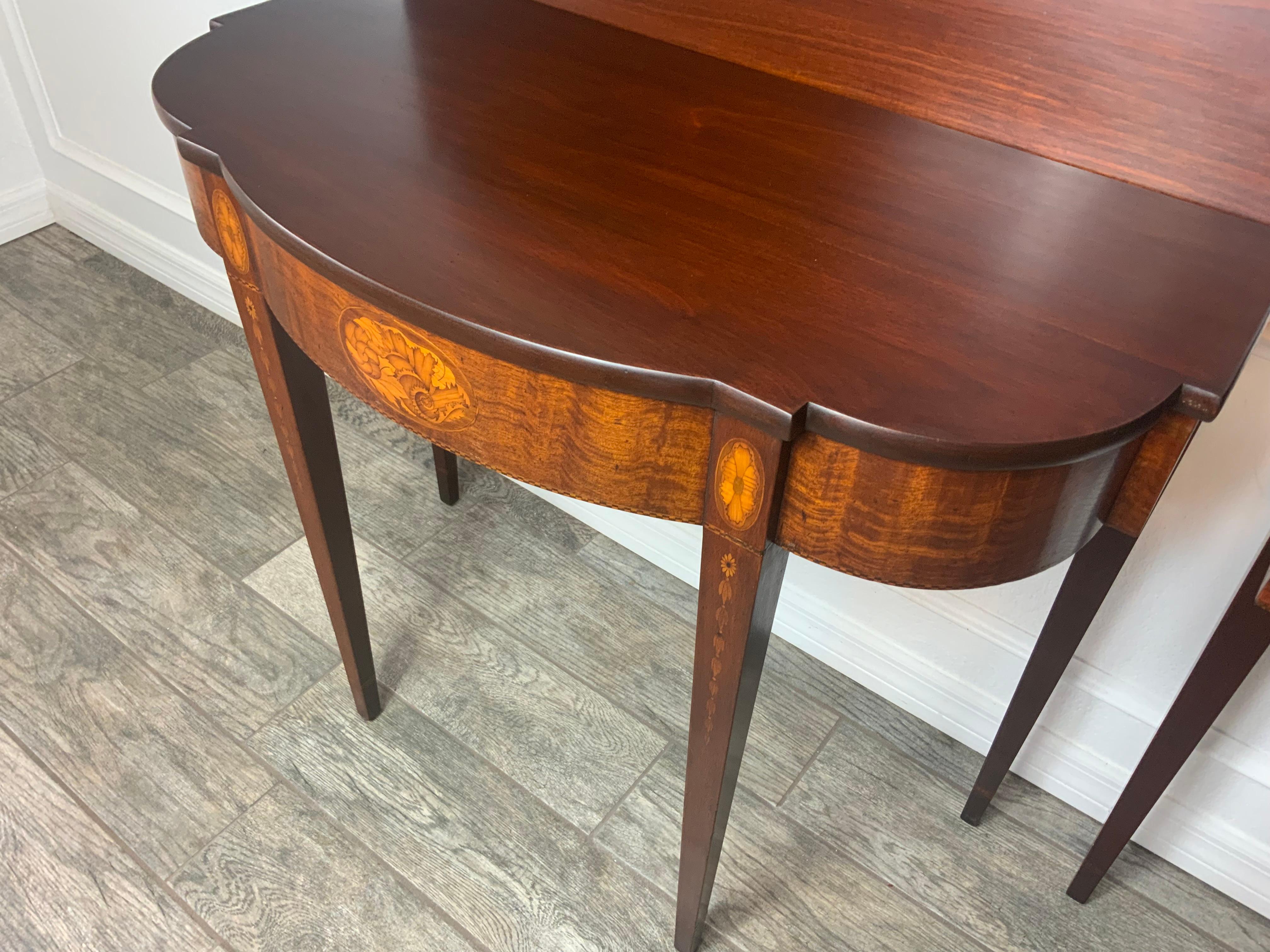 Matching Pair of Benjamin Ferber Mahogany Card Tables For Sale 1
