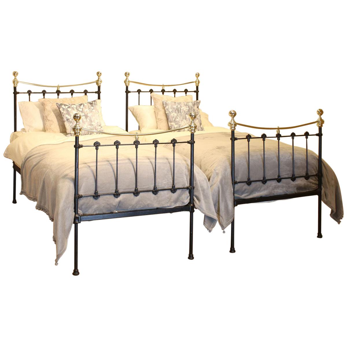 Matching Pair of Black Antique Beds MPS39