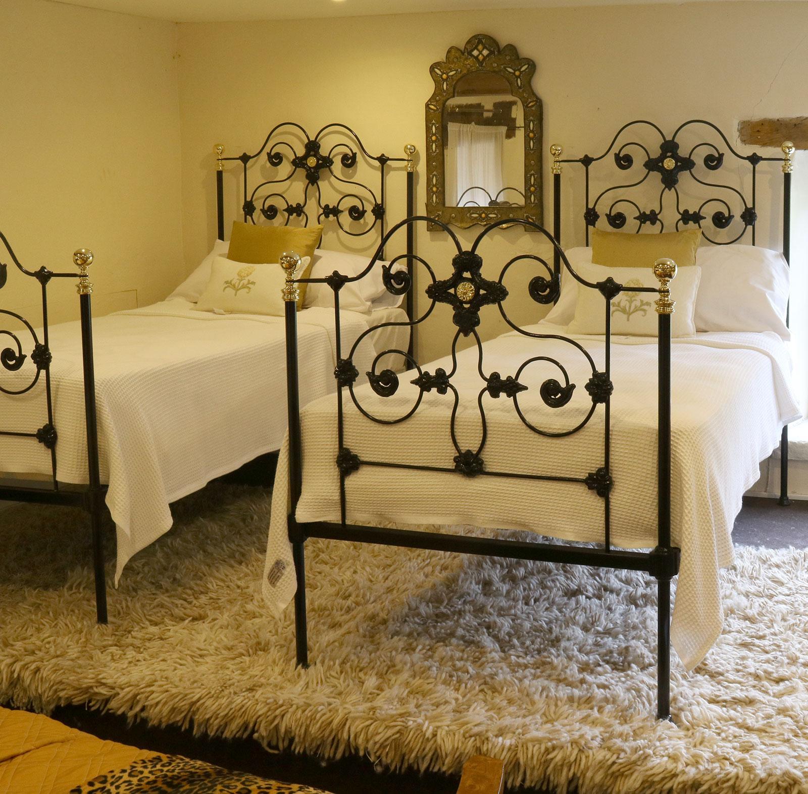 Victorian Matching Pair of Cast Iron Beds, MPS52