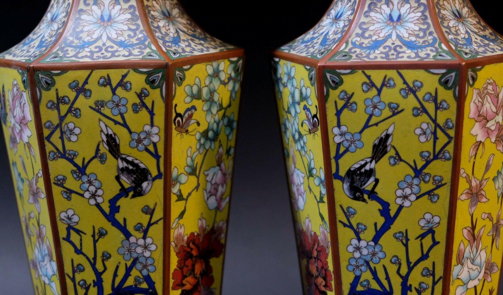 Matching Pair of Pair of French Victorian Cloisonné Vases, 19th Century For Sale 2