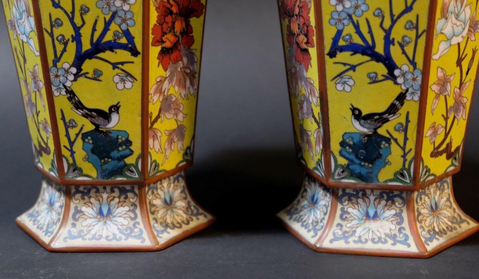 Matching Pair of Pair of French Victorian Cloisonné Vases, 19th Century For Sale 3