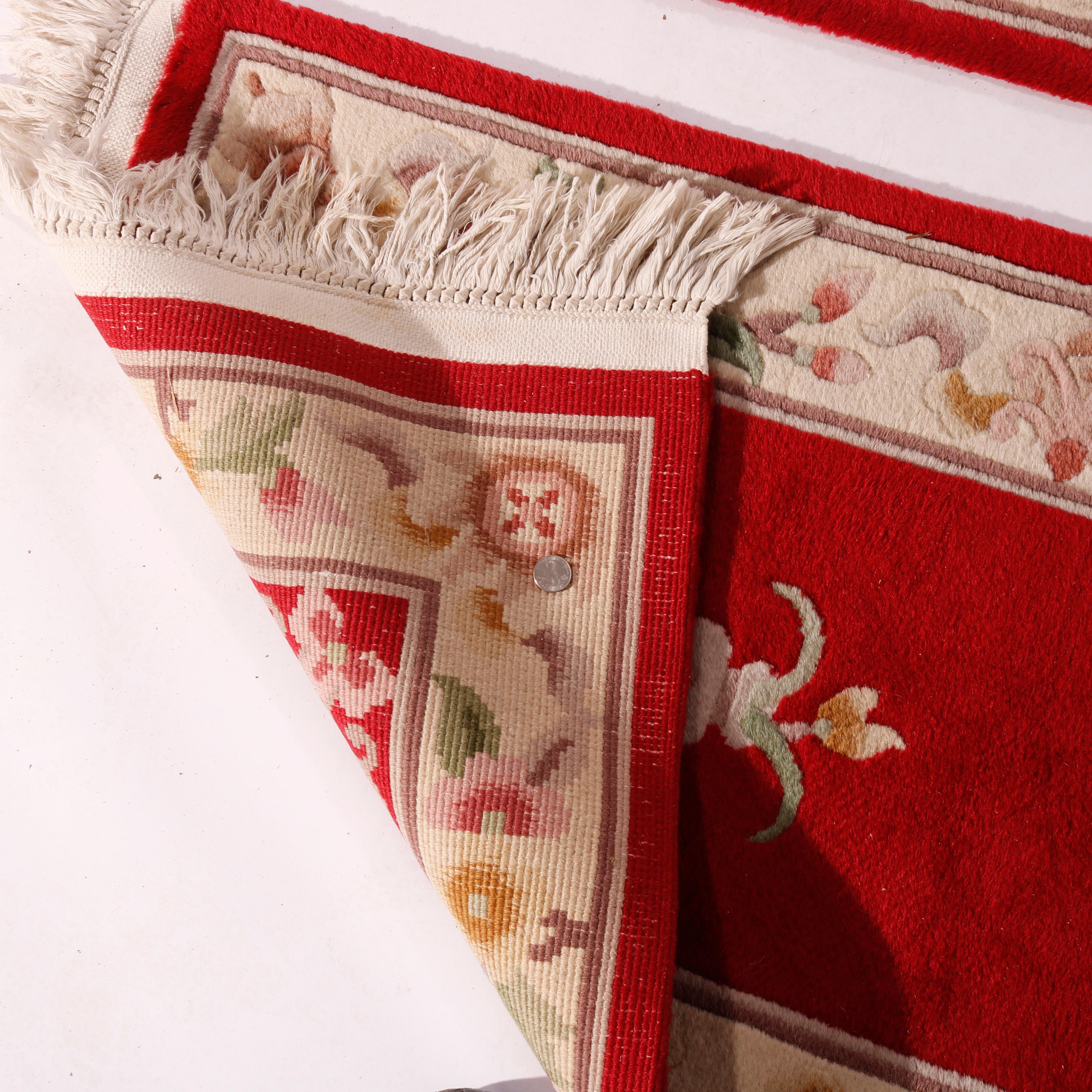 Passendes Paar chinesischer Nichols Orientteppichläufer aus Wolle CIRCA 1950 im Angebot 11