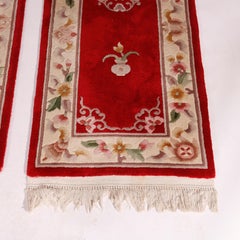 Matching Pair of Chinese Nichols Oriental Wool Rug Runners