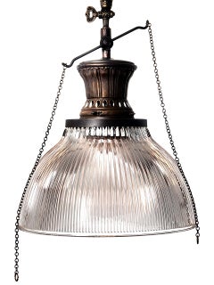 Matching Pair of Converted Holophane Gas Lamps