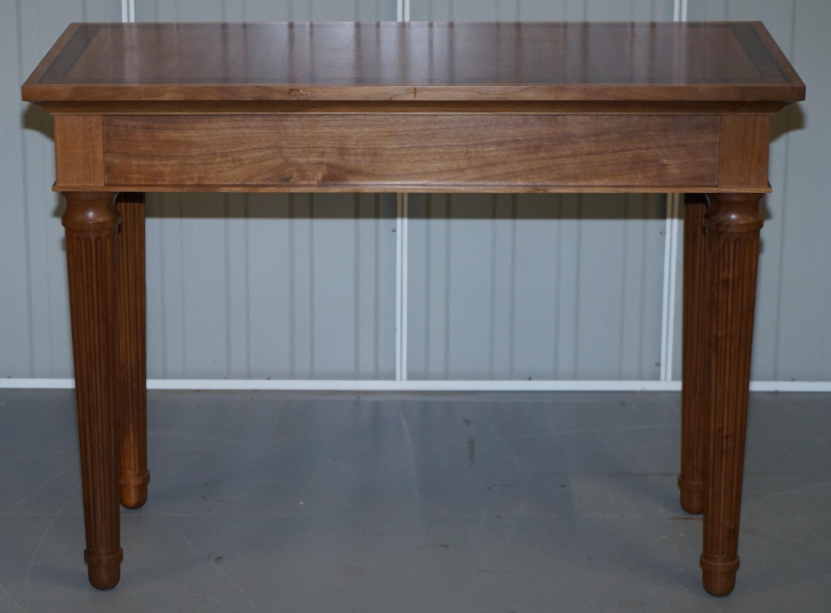 Matching Pair of David Linley 1993 Stamped Burr Walnut Console Tables 2 For Sale 2