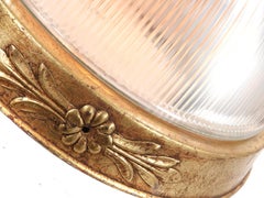 Matching Pair of Early Flush Mounted Holophanes