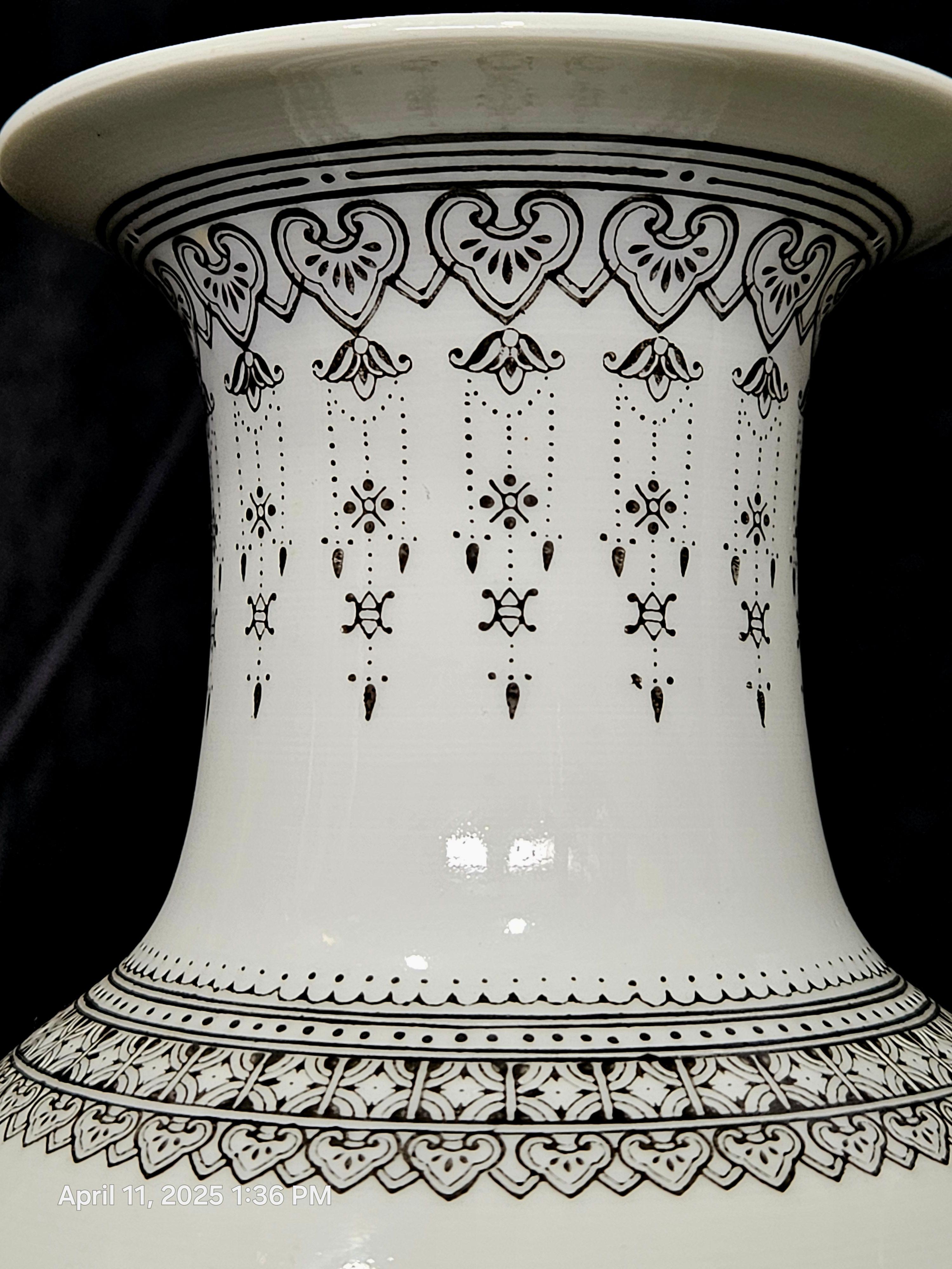 Matching Pair of Famille Rose Chinese Famille Rose Porcelain Vases, Signed For Sale 4