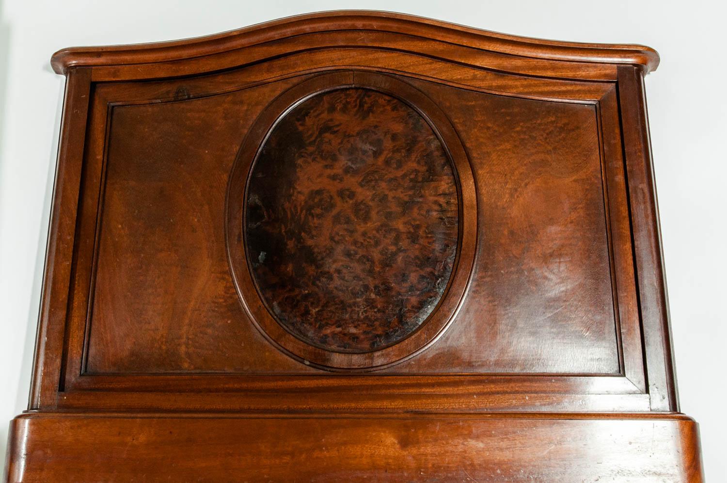 Matching Pair of French Burl Walnut Single Beds 1
