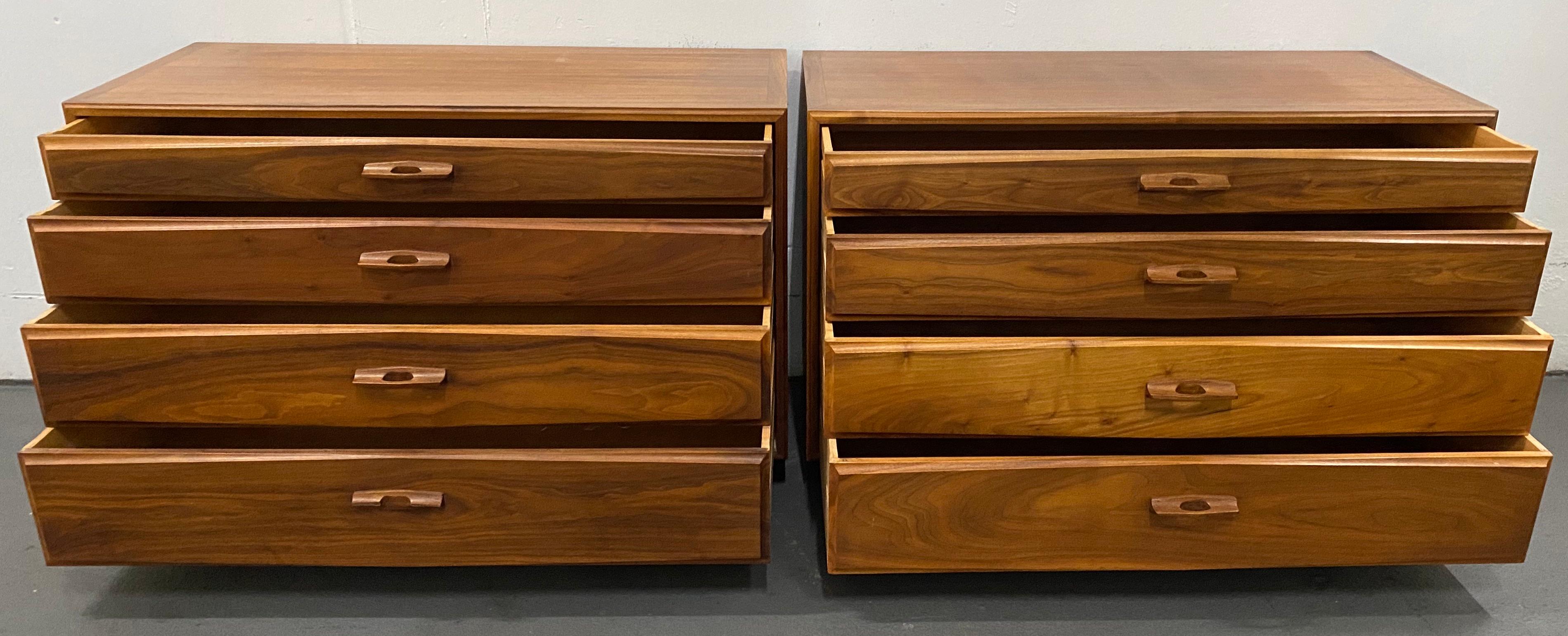 Matching Pair of John Kapel Mid-Century Modern Walnut Dressers 2