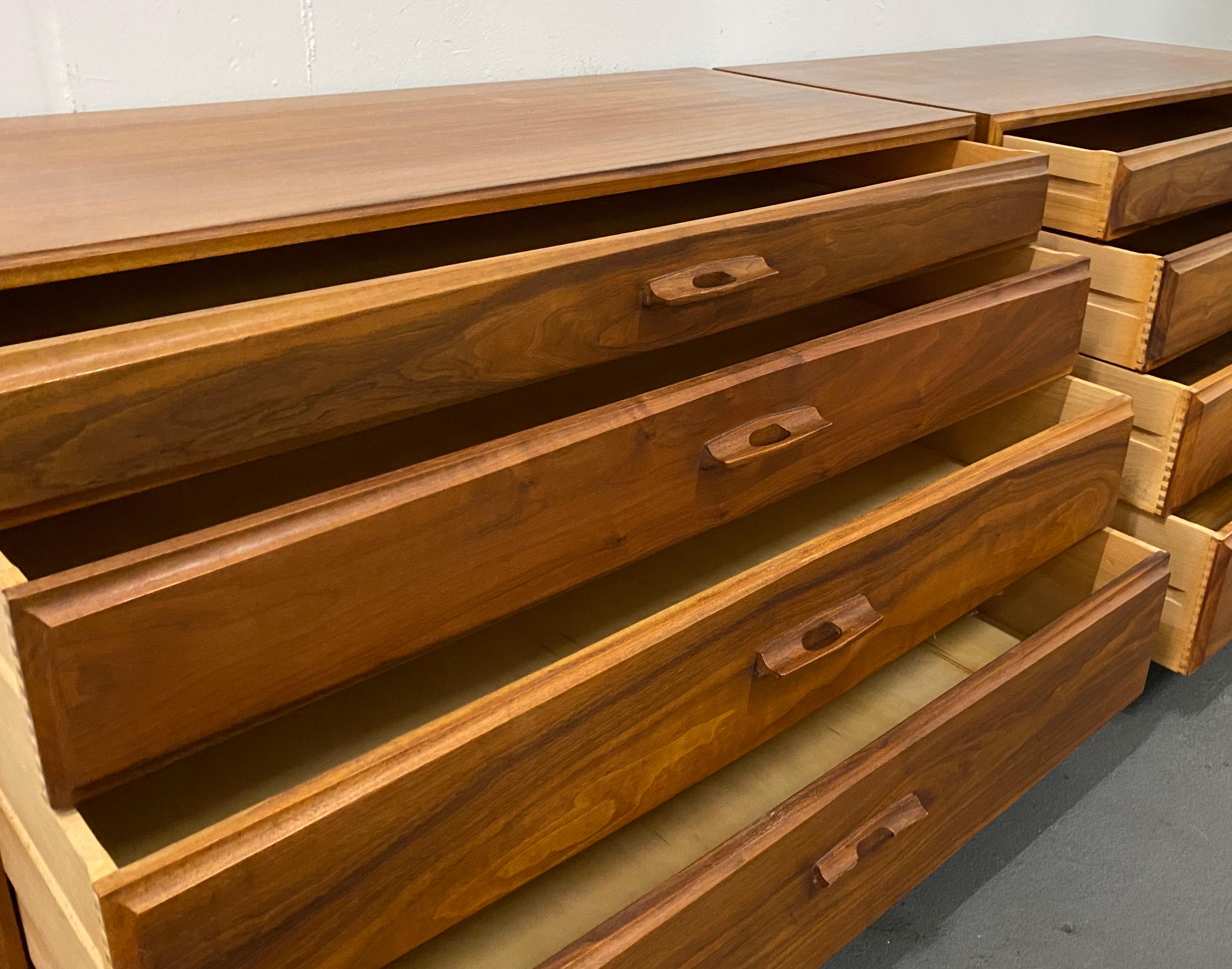 Matching Pair of John Kapel Mid-Century Modern Walnut Dressers 3