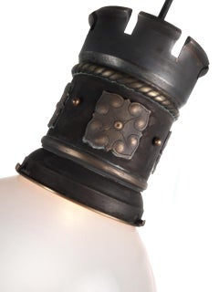 Matching Pair of Large Globe Castle Lights