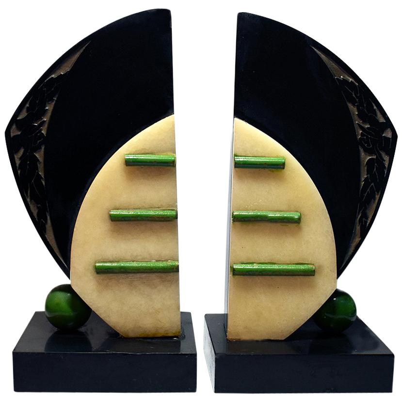 Matching Pair of Large Modernist Art Deco Bookends