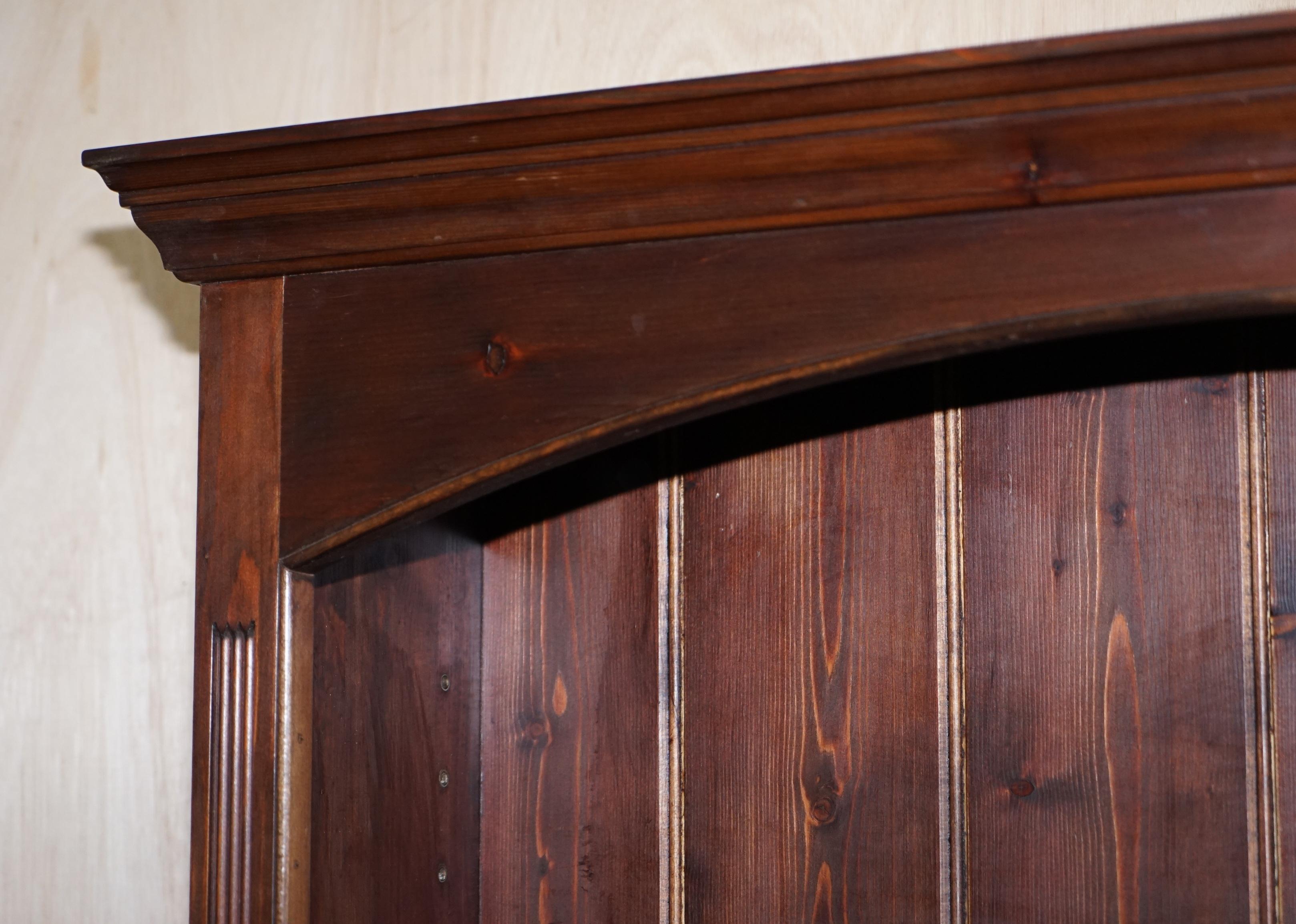 20th Century Matching Pair of Large Vintage Library Bookcases in Pine with Adjustable Shelves