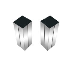 Matching Pair of Mid-Century Modern Illuminated Chrome Pedestal by Neal Small